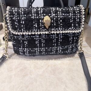 Kurt Geiger Black and Gold Kensington Crossbody Bag
